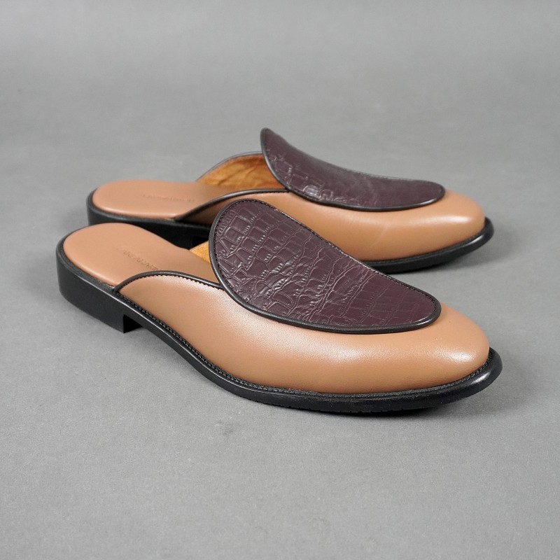 1527-37 GATOR MULE BURGUNDY TAN 1527-37 GATOR MULE BURGUNDY TAN
