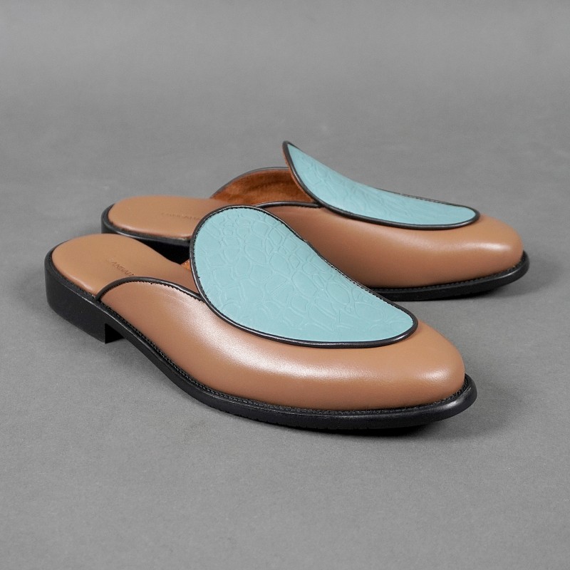 1527-37 GATOR MULE STEEL BLUE TAN 1527-37 GATOR MULE STEEL BLUE TAN